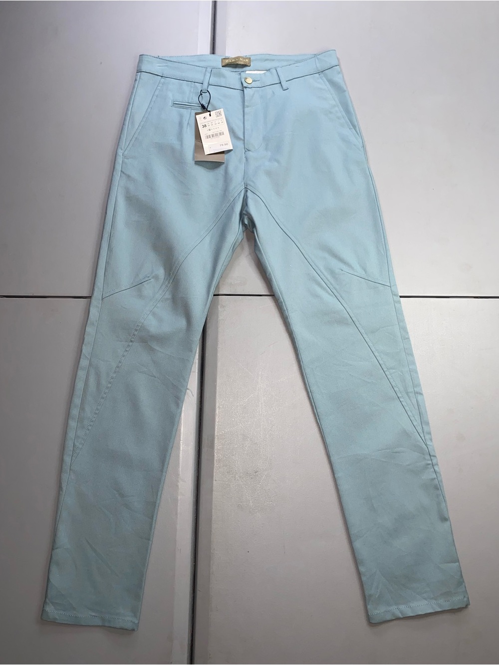 ZARA MAN Slim Fit Pants Light Blue 30x28